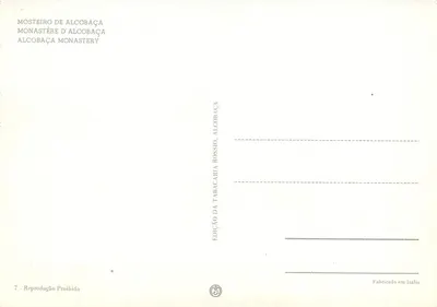 Klasztor Alcobaça — Wydawca Alcobaça Rossio, nr 7 — Rewers