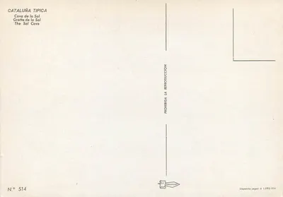 Cova de la Sal — Gruta da Sal — Editor Pergamino, n° 514 — Verso