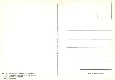 La Molina — stacja narciarska — Wydawnictwo Sicilia, Zaragoza — Rewers