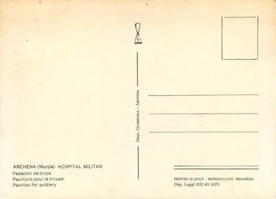 Archena (Murcia) — Pavillon pour troupe — Graf. Guardiola - Archena — Verso