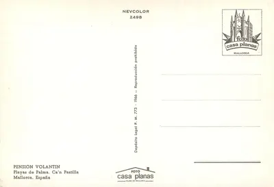 Pensjonat Volantin — Playas de Palma, Ca'n Pastilla — wydawca Casa Planas — Rewers