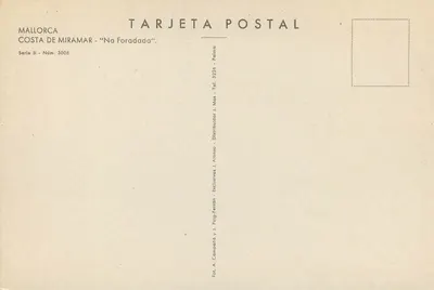 Costa de Miramar — Na Foradada — Distribuidor Alonso, Série II Núm. 3008 — Verso