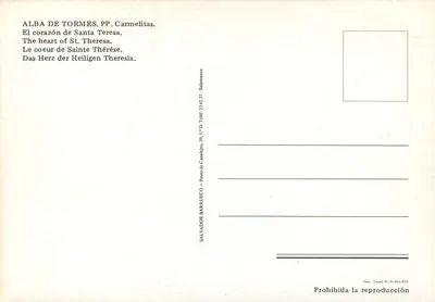 Serce św. Teresy — ALBA DE TORMES, PP. Carmelitas — Salvador Barrueco — Rewers