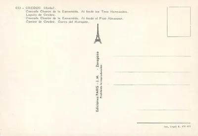 Gredos — Montanhas, cascadas e lagos — Edições J.M. Zaragoza — Verso