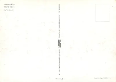 Noria típica — Mallorca — editor Werticrom, S.A., n° PM 845 — Verso