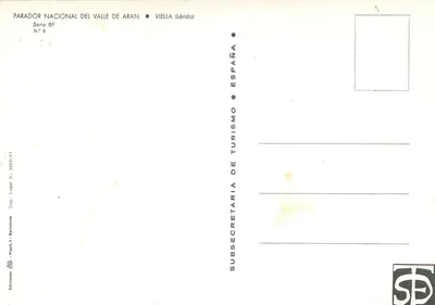 Wnętrze Parador Nacional del Valle de Aran — Viella (Lérida) — Éditions SD, seria BF N°6 — Rewers