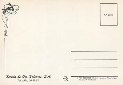 Orangotango — férias em Mallorca — Escudo de Oro Baleares, S.A. n° 3693 — Verso