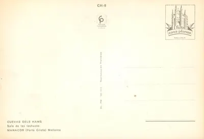 Cuevas dels Hams — Manacor (Porto Cristo) — foto cine casa planas — Verso