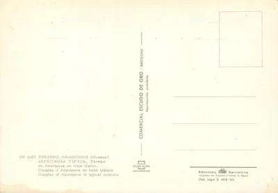 Ansoñan - Casais de Ansoñanos em traje típico — Editor Comercial Escudo de Oro, n° 1627 — Verso
