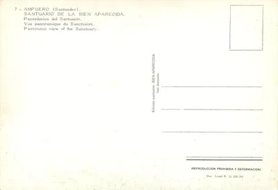Ampuero (Santander) — Święty Obrazek Bien Aparecida — Wydanie ekskluzywne BIEN APARECIDA — Rewers