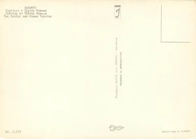 Sagunto — Castelo e teatro romano — Postales Javier, n° 3.019 — Verso