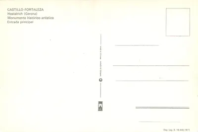 Castillo-Fortaleza — Hostalrich (Gérone) — Wejście główne — Rewers