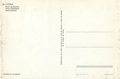 Plaza de España — Vitoria — Publications de la Caja de Ahorros de la Ciudad de Vitoria — Verso