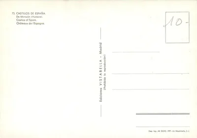 Zamek w Monzón — Huesca — Wydawnictwo Vistabella, nr 73 — Rewers