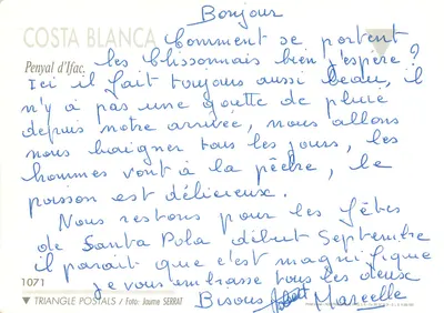 Costa Blanca — Penyal d'Ifac — Triangle Postals, n°1071 — Verso