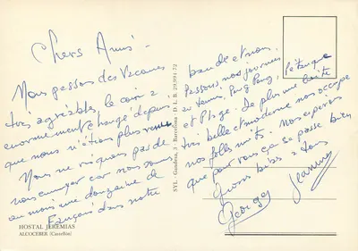 Jardim de um hotel — Alcoceber (Castellón) — Syl. Gandesa, n° 29.994-72 — Verso