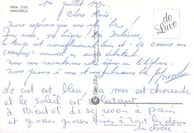 Mallorca — paisagem, praia, laranjas, moinho de vento — editor de Luxe, n° 3192 — Verso