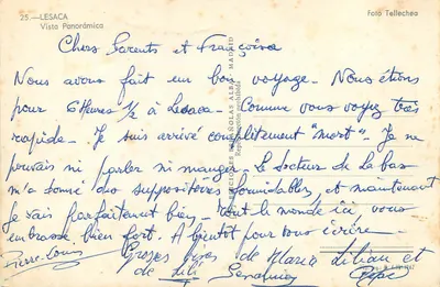 Lesaca — panoramische uitzicht — Ed. Francéses, n° 25 — Achterkant