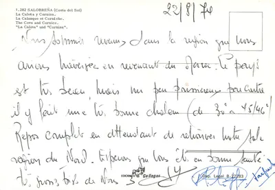 Salobreña (Costa del Sol) — Widok na La Caleta i Cornisa — Wydawnictwo Gallegos n°1.282 — Rewers