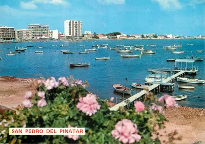 San Pedro del Pinatar — vista do porto com barcos e flores — Edições Diamante