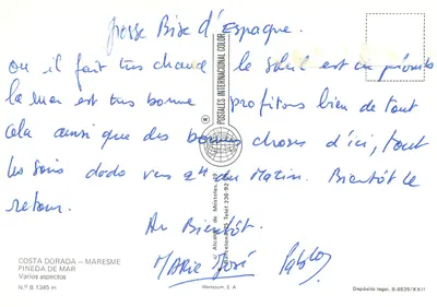 Pineda de Mar — Różne widoki — Werticrom, S.A. n° B 1345 m — Rewers