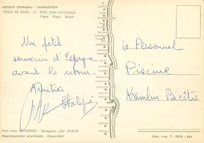 Roc San Cayetano — Costa Dorada, Tarragona — Uitgever Raymond — Achterkant