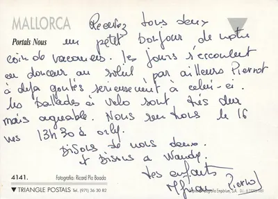 Portals Nous — plaża, basen i łodzie — Triangle Postals n°4141 — Rewers