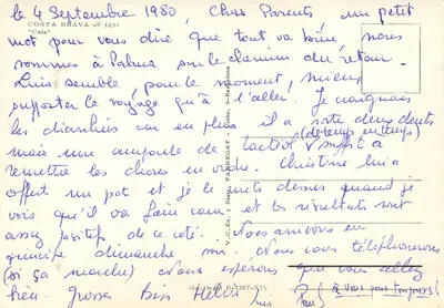 Cala de la Vila — Costa Brava — wydawca V.C. Ed. y Distr. Fabregat, nr 1291 — Rewers