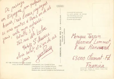 Bossos — Ogólny widok, Les y Canejan w tle — Wydawnictwo FISA, Palautardas, 26 - Barcelona — Rewers