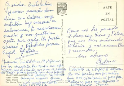 Praça Nova — Zaragoza — editor Arribas, n° 276584 — Verso