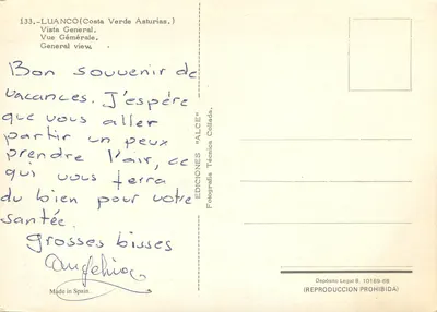 Luanco (Costa Verde Asturies) — Algemene uitzicht — Uitgaven "Alce" Collada — Achterkant