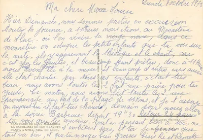 Chór dzieci w świątyni Lluc — wydawca SANTUARI DE LLUC-MALLORCA — Rewers