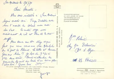 Calonge - Costa Brava — widok lotniczy — Postales Escudo de Oro, n° 3702 — Rewers