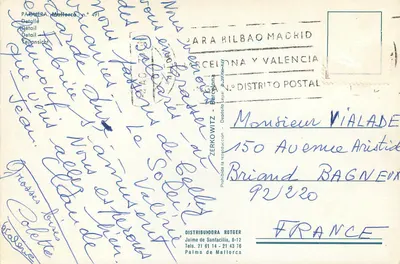 Widok zatoki Palma de Mallorca — wydawca Detaille, nr 491 — Rewers