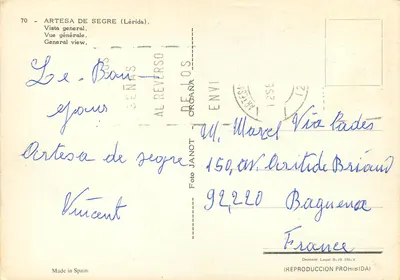 Artesa de Segre — Vista geral — Foto Janot — Verso