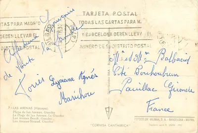 Praia de Las Arenas — Guecho — Distribuidor IMA - Barcelona - Motril — Verso
