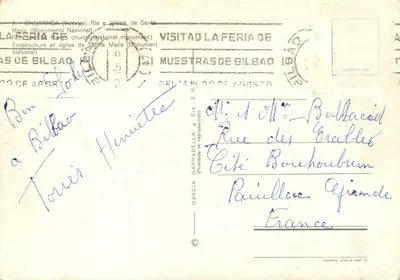 Ondarroa (Biskajia) — Ría i Katedra Santa María (Zabytek narodowy) — García García Bella & Cía. S.R. n° 13307 — Rewers