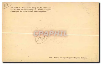 Saintes — Façada katedry Abbatii Dames z XII wieku — Typ klasyczny stylu romańskiego saintongeais — Ramuntcho — Rewers