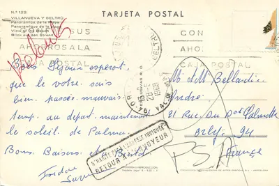Pływa Palma — widok panoramiczny — Villanueva y Geltrú, nr 122 — Rewers