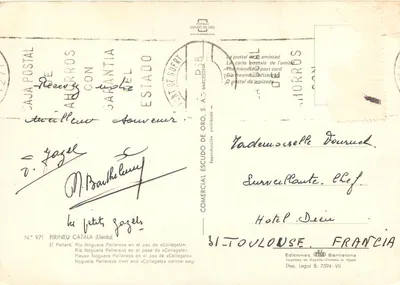 Pobla de Múnter — Przełęcz Río Noguera Pallaresa — Wydawca Escudo de Oro, nr 971 — Rewers