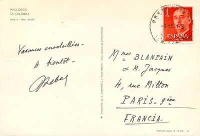La Calobra — Mallorca — Editor A. Campaña y J. Puig Ferbán, N° 50.095 — Verso
