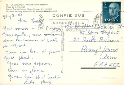 La Junquera — granica francusko- Hiszpańska — wydawca Garcia Garcia — Rewers