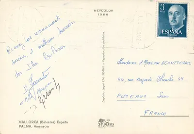 Vista de Palma de Mallorca — editor NEVCOLOR, n° 1066 — Verso