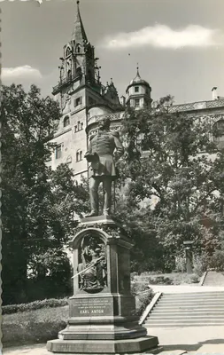 Estatua de Karl Anton — Schloss Sigmaringen — editor Hildenbrand, Goppingen, n° 4545