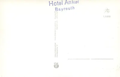 Festivais de Richard Wagner — Bayreuth — editor Oberfränkischer Ansichtskartenverlag — Verso