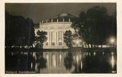 Stuttgart, Staatstheater — noite — editor Echte Photographie, n° 2803