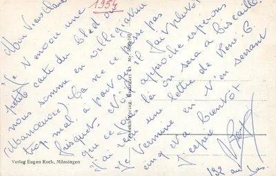 Schwäb. Alb — Kolekcja miejsc: Teck, Münsingen, Nebelhöhle, Hohenneuffen, Schloss Lichtenstein, Hohenurach, Burg Hohenzollern, Rossberg — wydawca Verlag Eugen Koch, Münsingen — Rewers