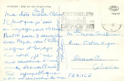 Hambourg — vue du Jungfernstieg — éditeur 'Echte Fotografie' n° Hbg 537 — Verso
