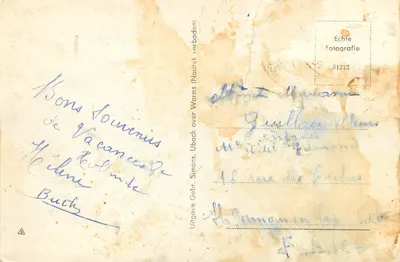 SPEKHOLOZERHEIDE — Widok kopalni Willem Sophie, kościoła St. Martinus, ulicy Akerstraat i Industriestraat — Wydawca: Uitgave Gebr. Simons — Rewers