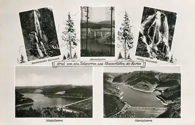 Talsperren und Wasserfälle des Harzes — Romkerhalter Wasserfall, Okertalsperre, Radau-Wasserfall, Sösetalsperre, Oderertalsperre